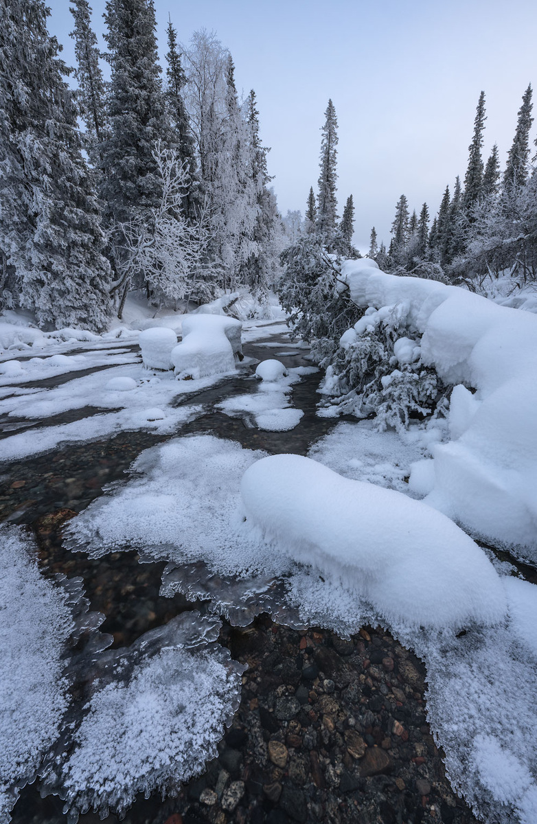 Речка и льдинки.