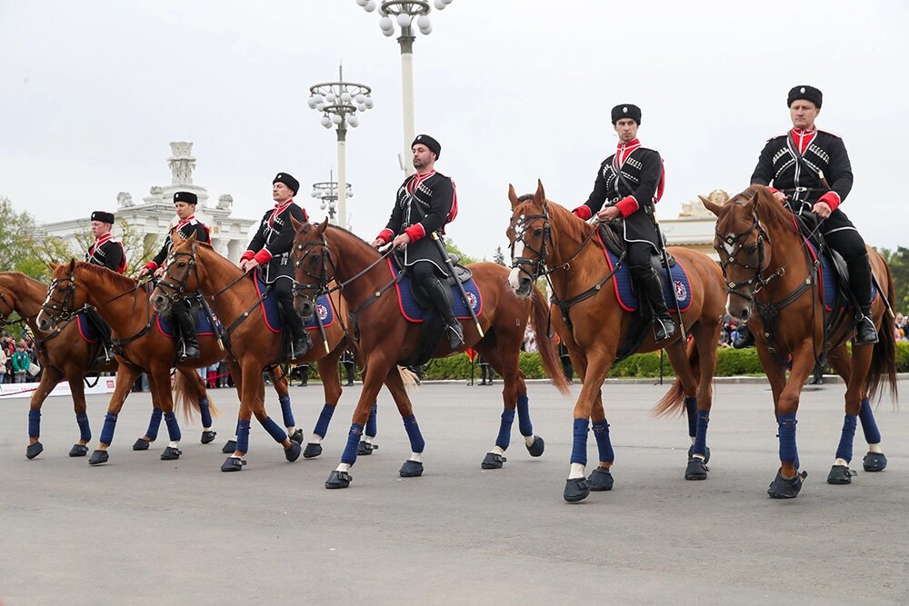    Старт сезона конного церемониала всадников Кремлевской школы верховой езды на ВДНХ. Фото: АГН Москва/ Василий Кузьмиченок
