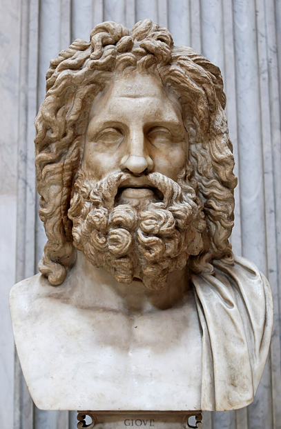 Рис. 1. Зевс («Юпитер из Отриколи») – царь олимпийских богов, третий сын титана Кроноса и титаниды Реи, муж богини Геры. Римская копия с греческого оригинала IV в. до н.э. Рим. Музей Пио-Клементино. Ватикан. Рим