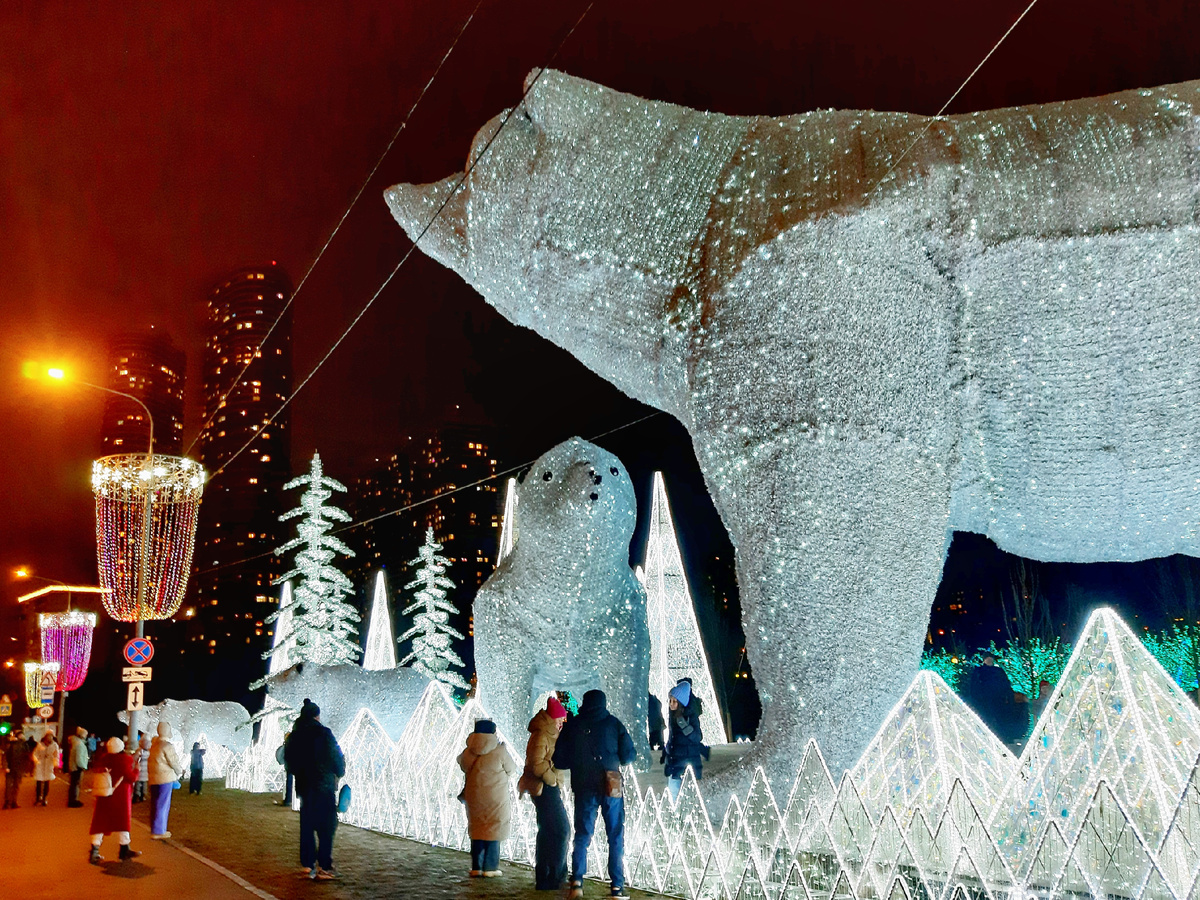 Новогодняя Москва 2026. Проект «Зима в Москве».  «Полярные медведи» снова украсили Ростокинский Акведук.