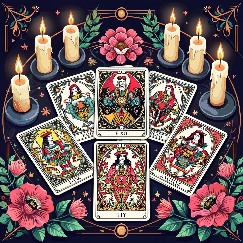 Гадание на картах. Иллюстрация сгенерирована нейросетью
