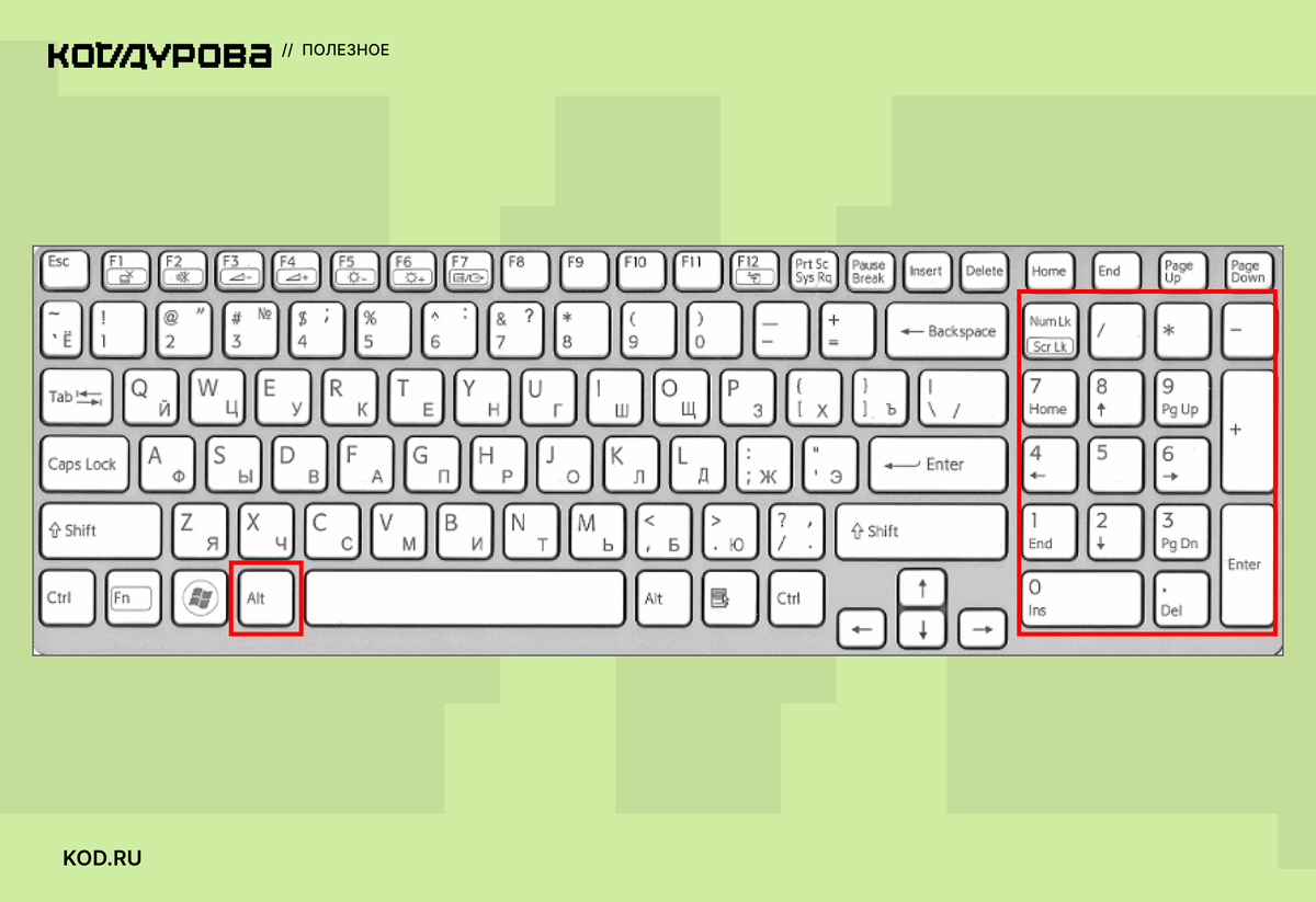 Не используйте цифры в верхнем ряду клавиатуры — нужен именно NumPad