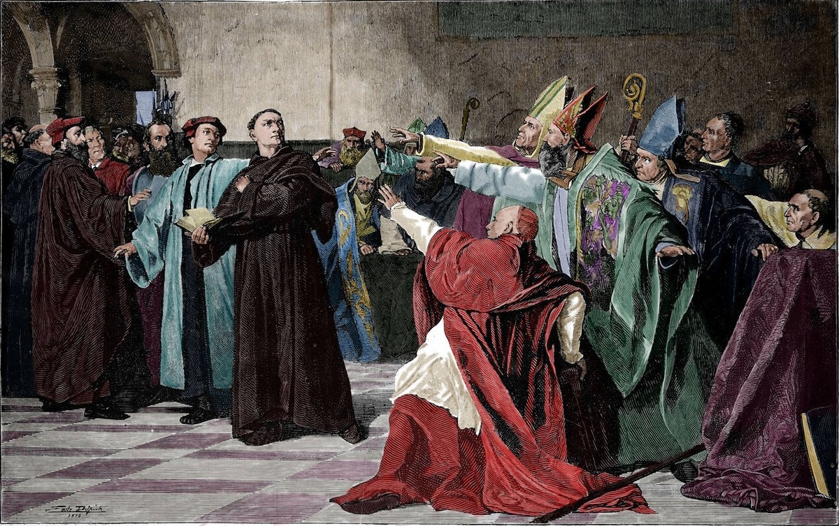 «Лютер на соборе в Вормсе» (Luther at the Diet of Worms - на всякий случай, даю подлинное название). Картина кисти бельгийского художника Эмиля Дельпере (1850–1896).