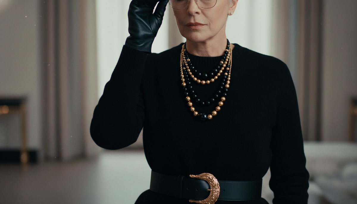 Ремень, очки, перчатки, украшения — образ Миранды никогда не был "голым". Именно эти продуманные до мелочей детали превращали ее наряды из просто "хороших" в абсолютно безупречные.