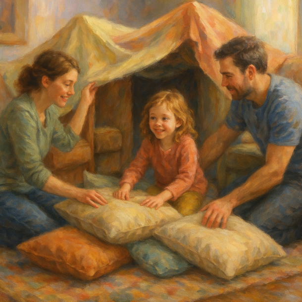 Постройка крепостей из подушек и одеял: развитие пространственного мышления