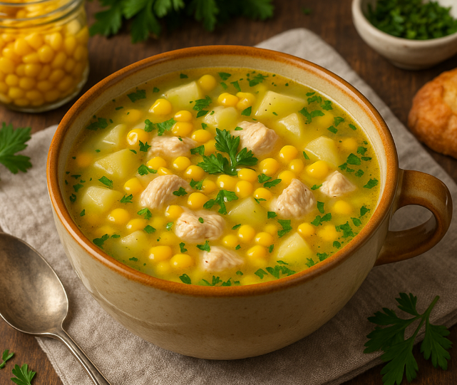 Суп с кукурузой и курицей