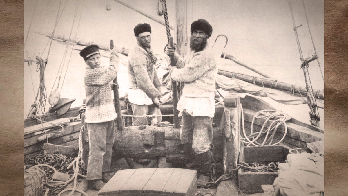 Поморы на промысле, фотография XX века