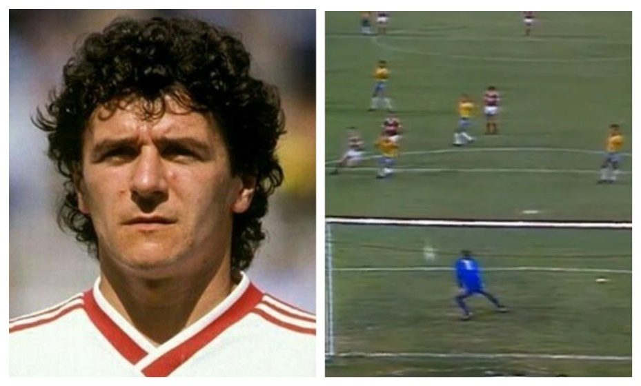    Гол Андрея Баля с 35 метров в ворота сборной Бразилии на ЧМ-1982 до сих пор называют «сумасшедшим». Фото: Скриншот ТВ трансляции