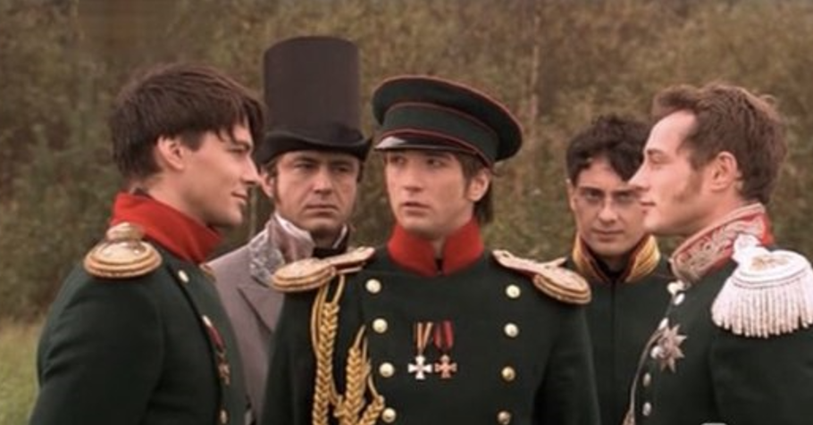 Скриншот из сериала "Бедная Настя". Момент дуэли.