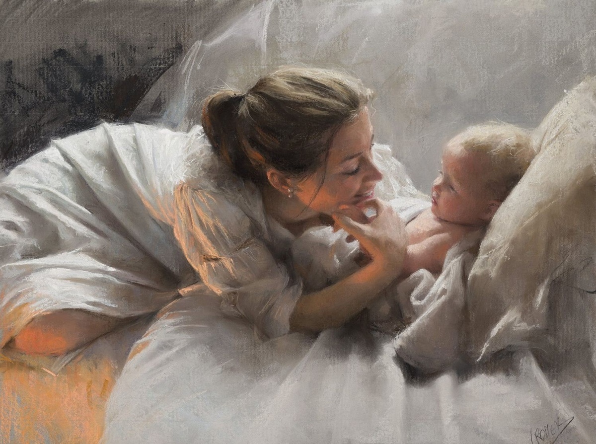Мать с ребенком / худ. В.Р. Редондо.