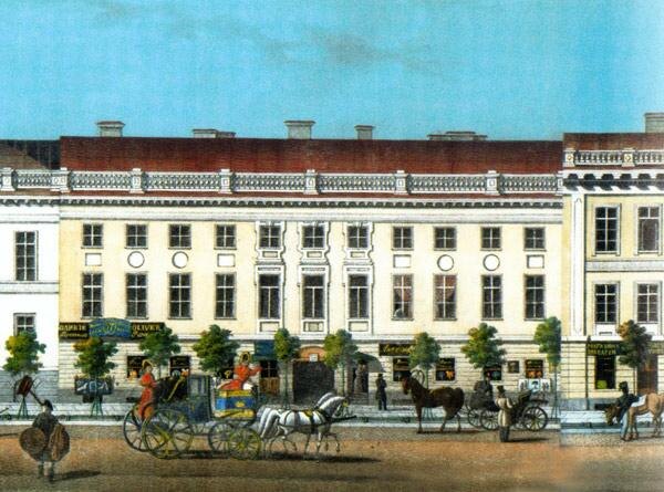 Фрагмент Панорамы Невского пр. Литография И. А. Иванова с рис. В. С. Садовникова.
1830-е гг