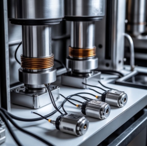 Пресс для создания механической нагрузки на деталь и акустические сенсоры в методе диагностики с акустической эмиссией