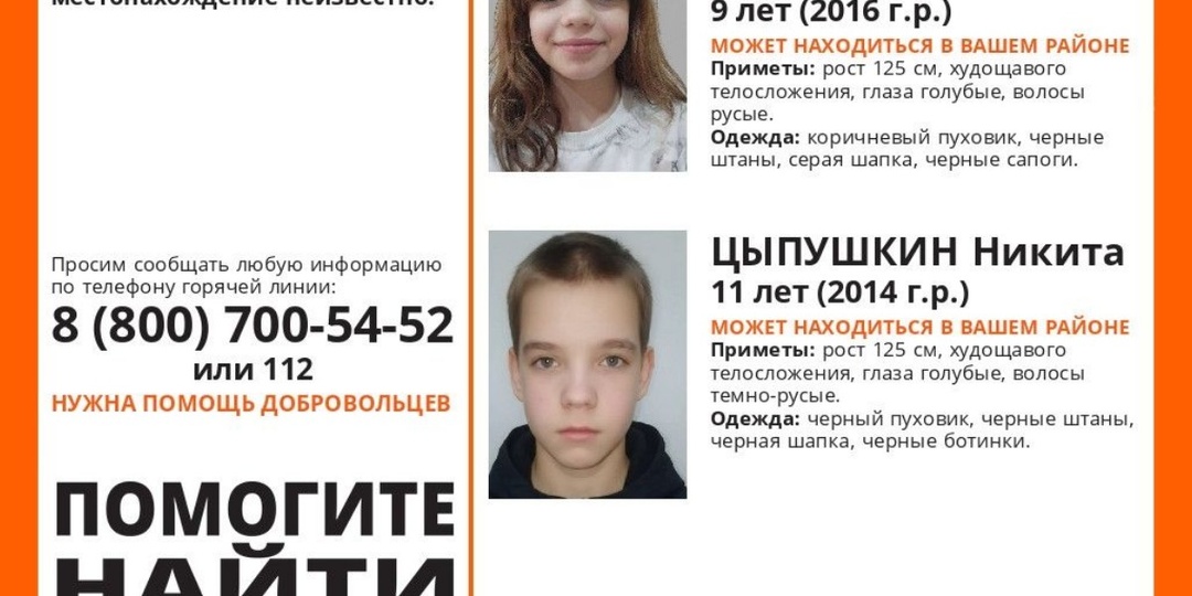 В Нижнем Тагиле пропали 11-летний брат и 9-летняя сестра