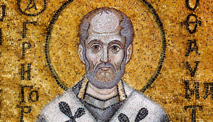 Святитель Григорий Чудотворец (мозаика в соборе Св. Софии, Киев, XI век). Фото: pravenc.ru