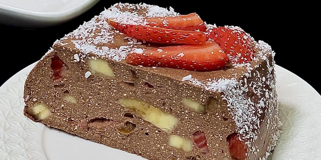 Творожный десерт с какао, финиками и бананами : можно готовить без сахара