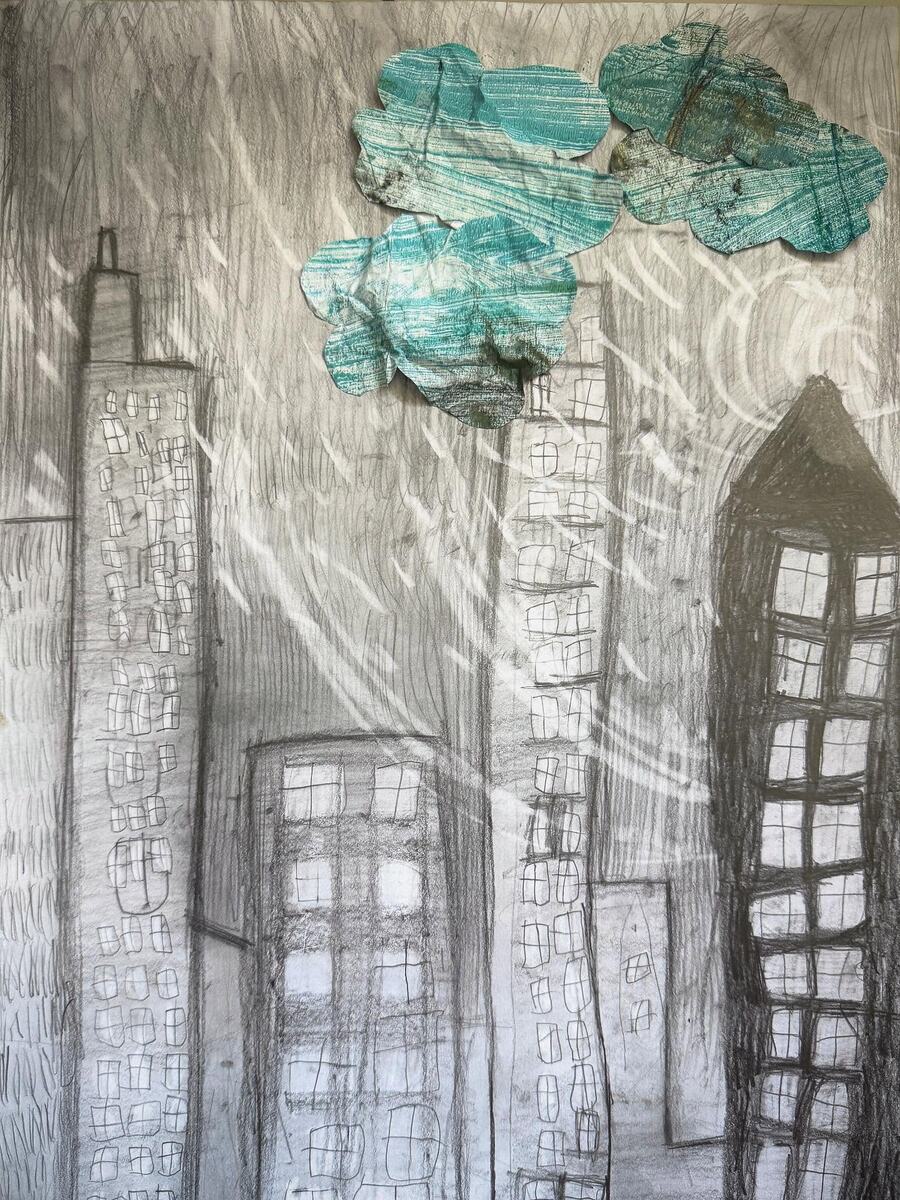 Композиция из прямоугольных форм. София,6 лет. Студия RimoRoom