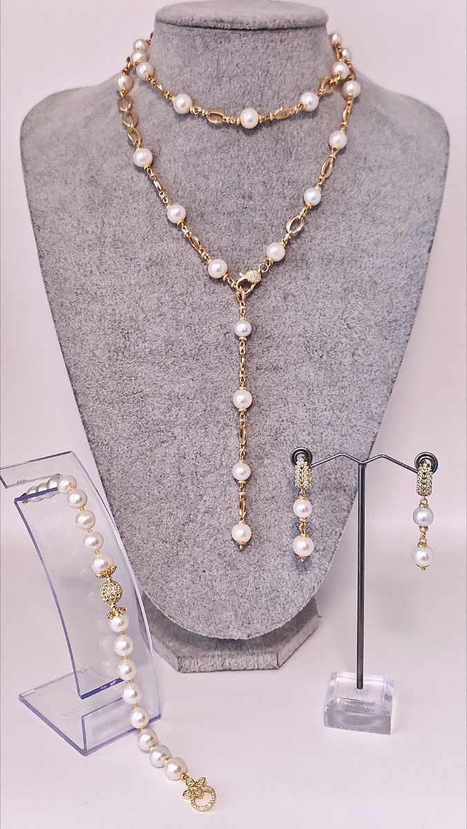 Данные украшения выполнены из жемчуга формы "шар". https://t.me/Zhemchug_vsegda_prav