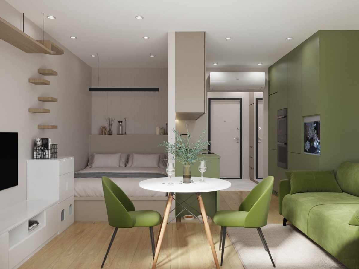 Перегородка между спальней и гостиной