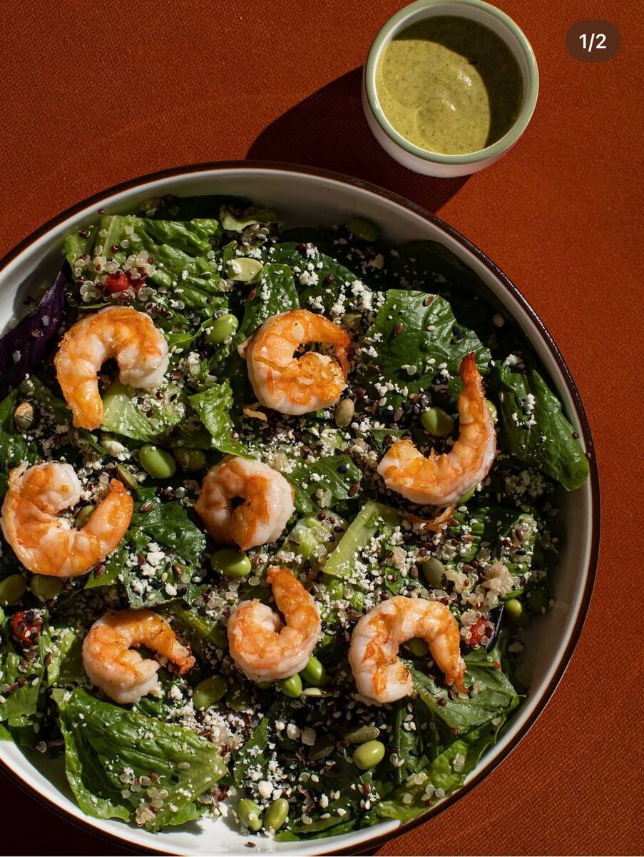 салат с креветками