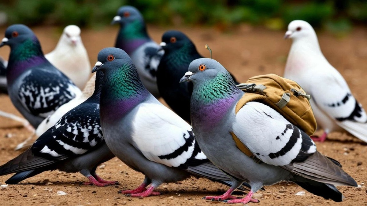 Бодрон-голубь будет жить обычной жизнью, отличаясь от остальных птиц проводком и рюкзачком. Версия дрона-птицы нейросети "Шедеврум".