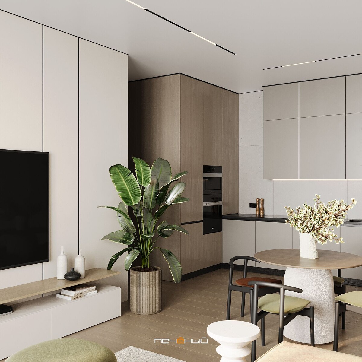 Дизайн кухни-гостиной