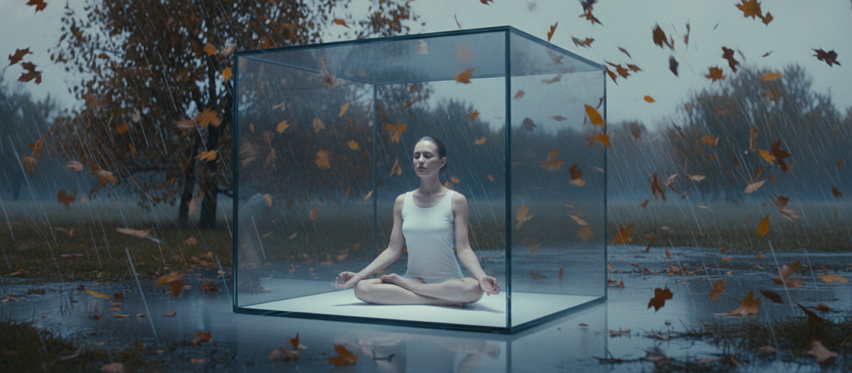 В своем стерильном, искусственном спокойствии, изолированный от реальности.