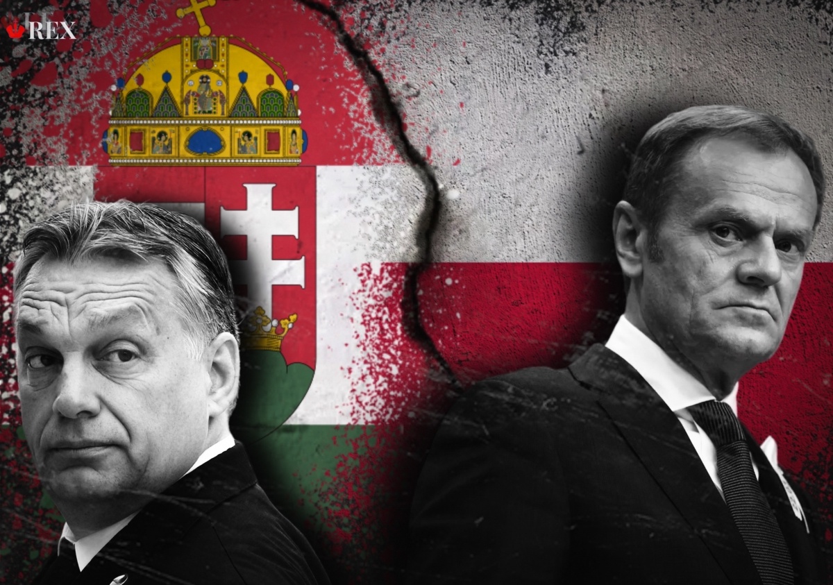    Венгрия и Польша. Виктор Орбан и Дональд Туск. Иллюстрация: REX