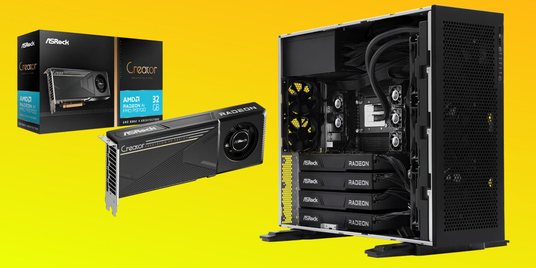 Четыре видеокарты со 128 ГБ памяти суммарно и 96-ядерный процессор. Это максимальная конфигурация рабочей станции ASRock GAI4G-R9700