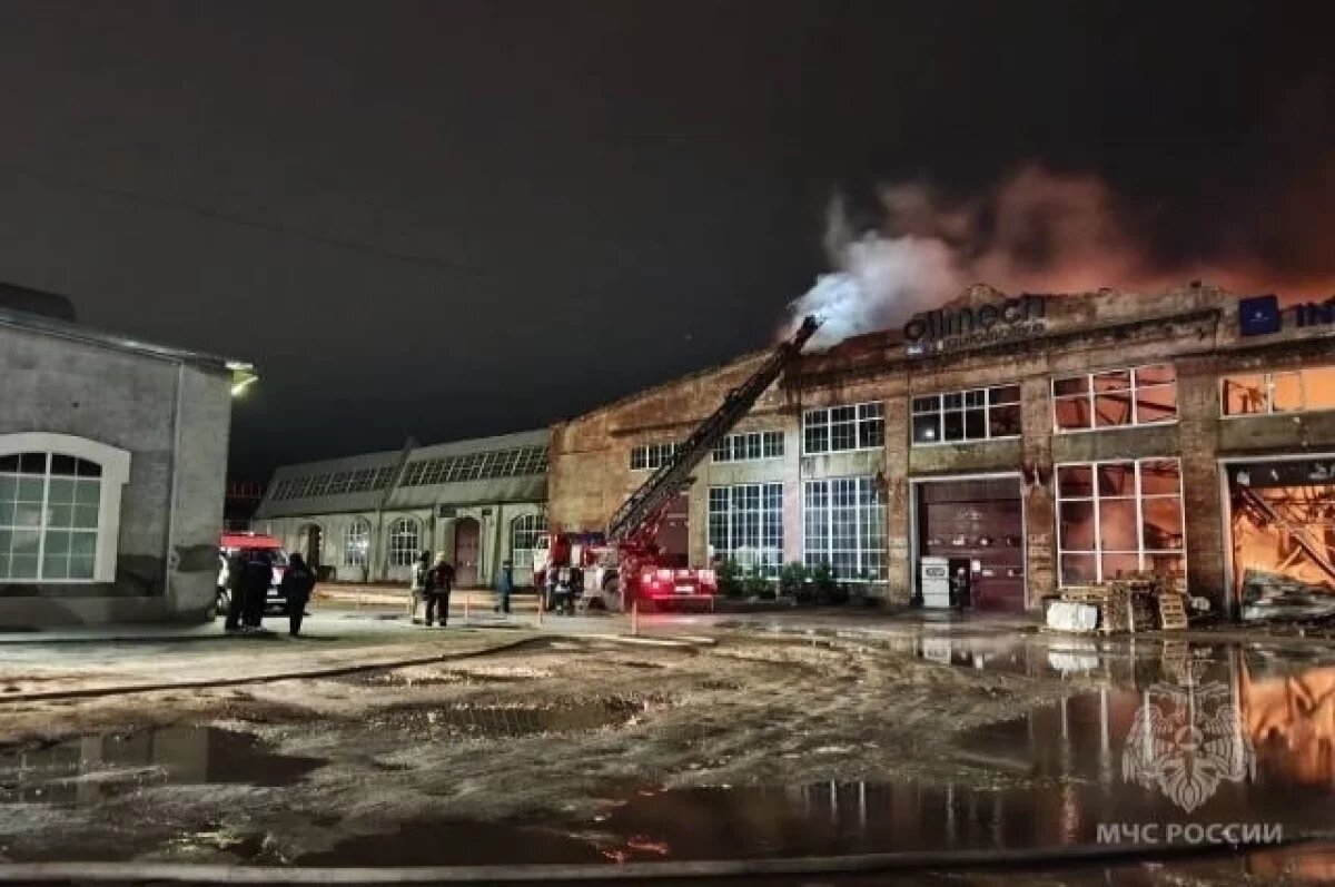    Опубликованы фото и видео сильного пожара в цехе в Сормовском районе