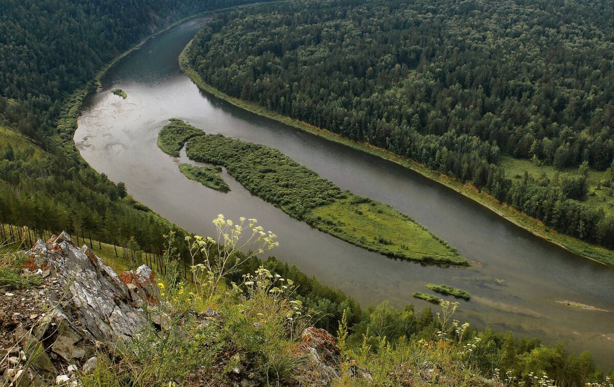 Остров на равнинной реке
