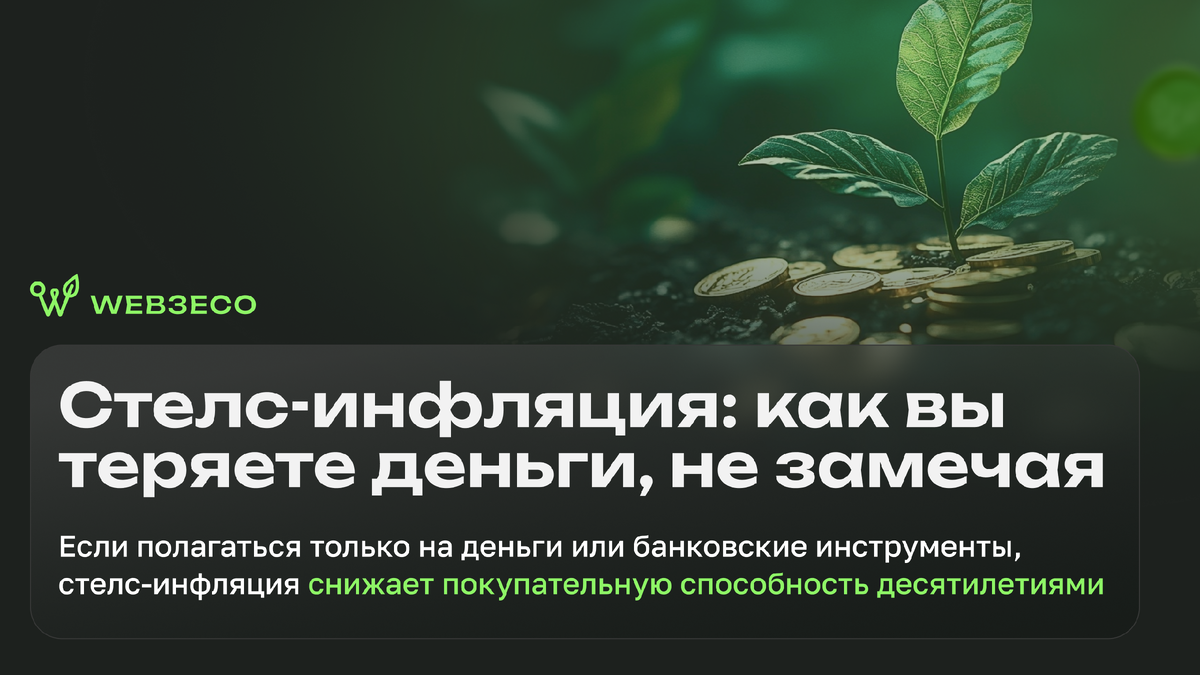 Стелс-инфляция: как вы теряете деньги, не замечая. Если полагаться только на деньги или банковские инструменты, стелс-инфляция снижает покупательную способность десятилетиями