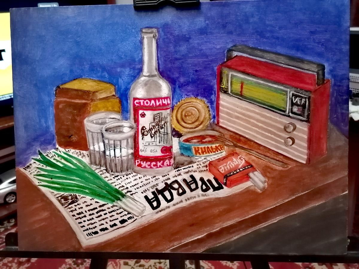 Иногда музыка — это не просто фон, а кисть и краски. Сегодня моим соавтором стал Юрий Хой с его бессмертной, пронзительной песней «Водка».