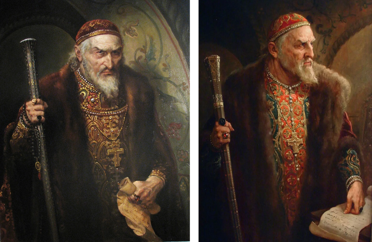1. Картина "Царь Иван Грозный" художника Андрея Алексеевича Шишкина. 2. "Царь Иван Васильевич Грозный" - картина русского художника Виктора Михайловича Васнецова (1848–1926), написанная в 1897 году.