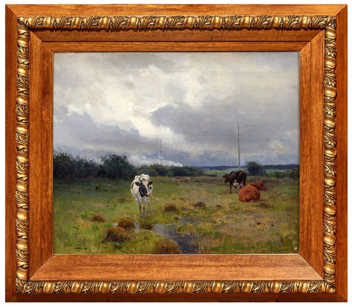 Николай Клодт. Пейзаж с коровами. 1890-1900-е. Галерея Умная коллекция. Доступно для просмотра и приобретения