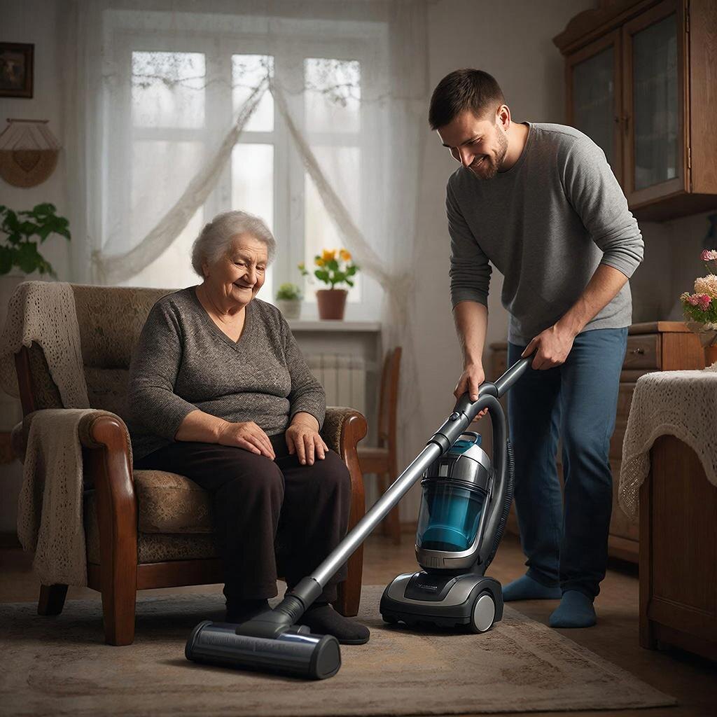 Социальный работник и подопечная.