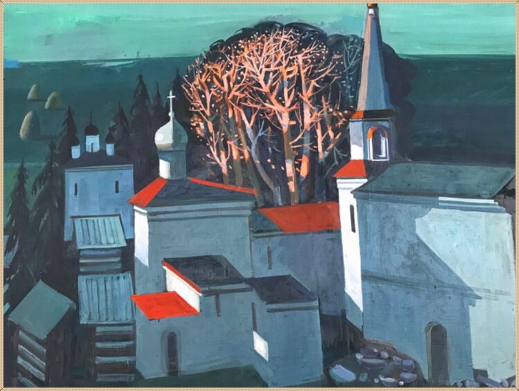 © Владимир Балясников. Утро в монастыре. Холст, масло. 