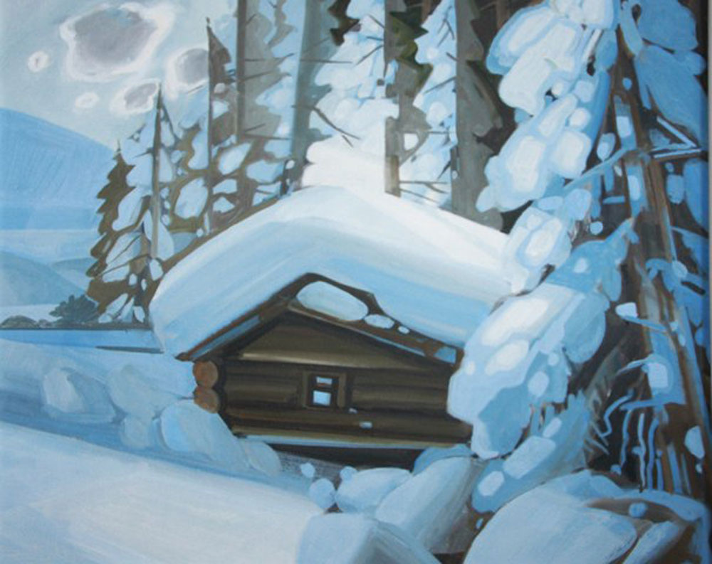 © Владимир Балясников. Зима в деревне. Холст, масло.
