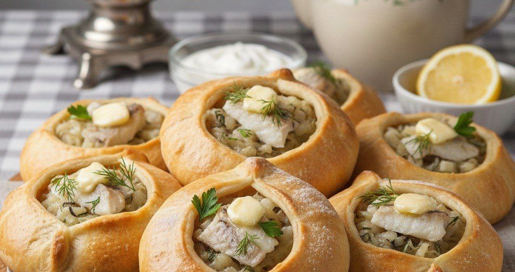 Расстегаи: Пышные, сочные и ароматные.