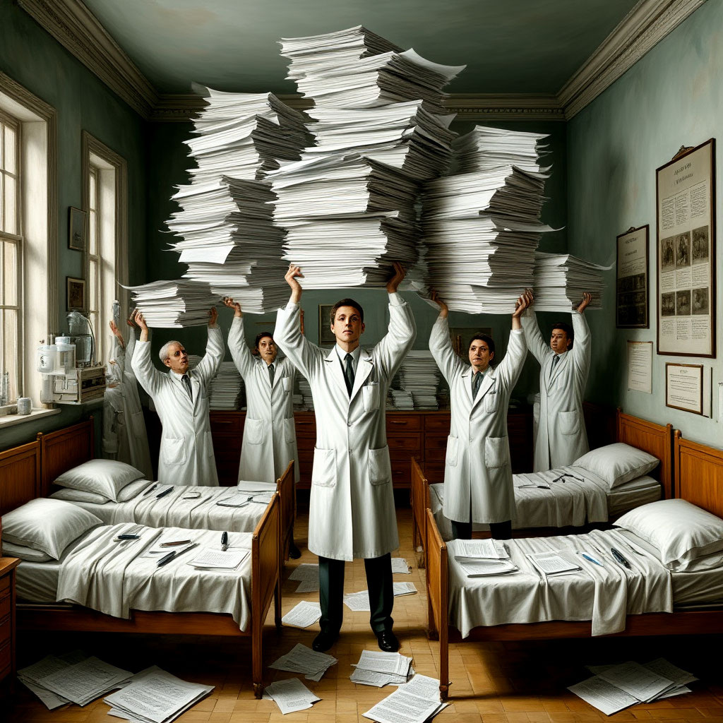 Иллюстрация создана нейросетью Шедеврум - https://shedevrum.ai/ Художественная интерпретация абстрактного медицинского учреждения. Не является отображением реальных событий или людей