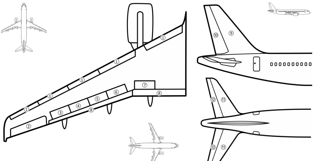 2 — элероны, 11 — стабилизатор, 12 — руль высоты  📷

