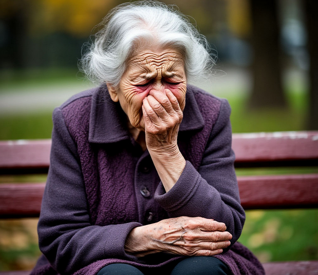 Бабушка плачет