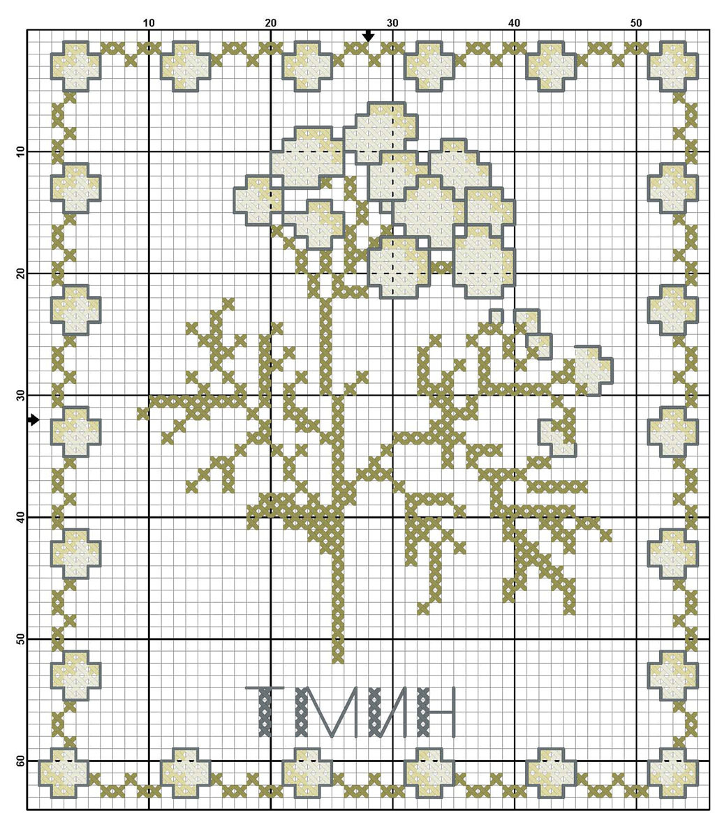 Размер 54 на 62 крестика, цветов 4