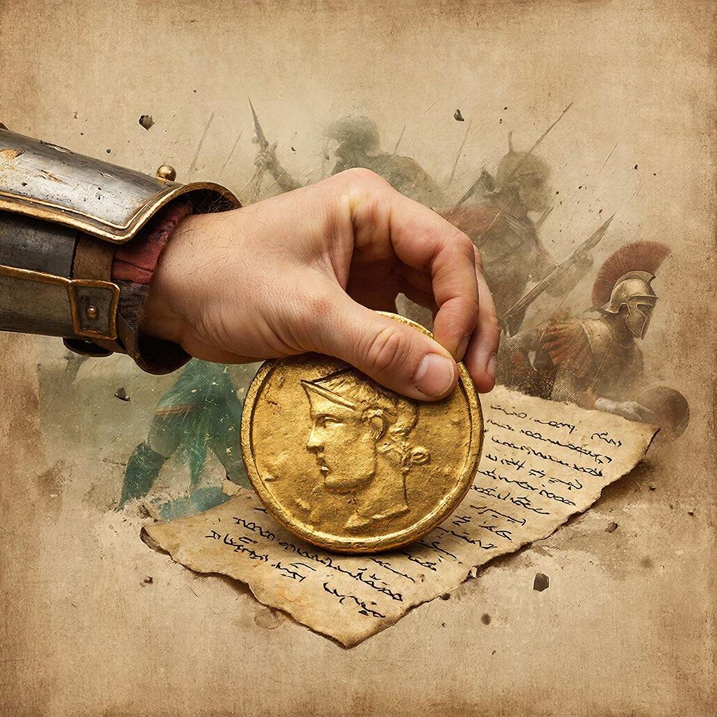 Прах легионов и рождение слова. Ауреус Цезаря и страница «Осмогласника» — фундамент истории, сложенный из разрушения и созидания.