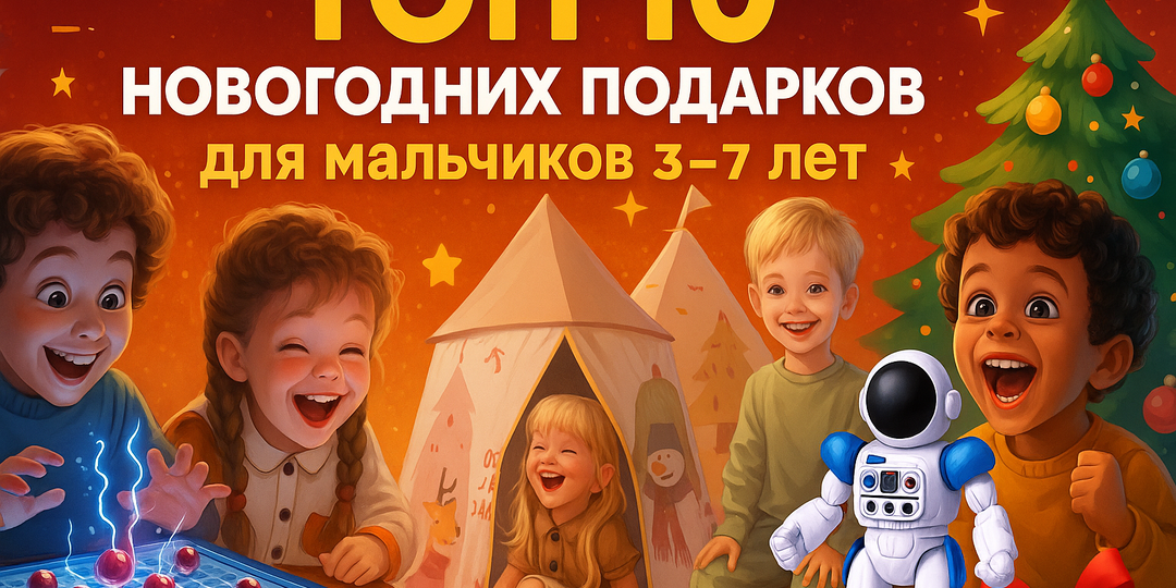 ТОП-10 новогодних подарков для мальчиков 3–7 лет