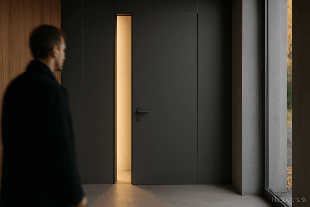    Дверь в цвет стен: минимализм для тех, кто не хочет акцентов на входе Autor