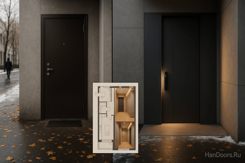    От «дешевой коробки» к архитектурному объекту: до/после замены входной двери в бизнес-классе Autor