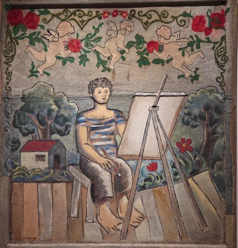 Румен Гашаров. Посещение муз. 1983 смешанная техника