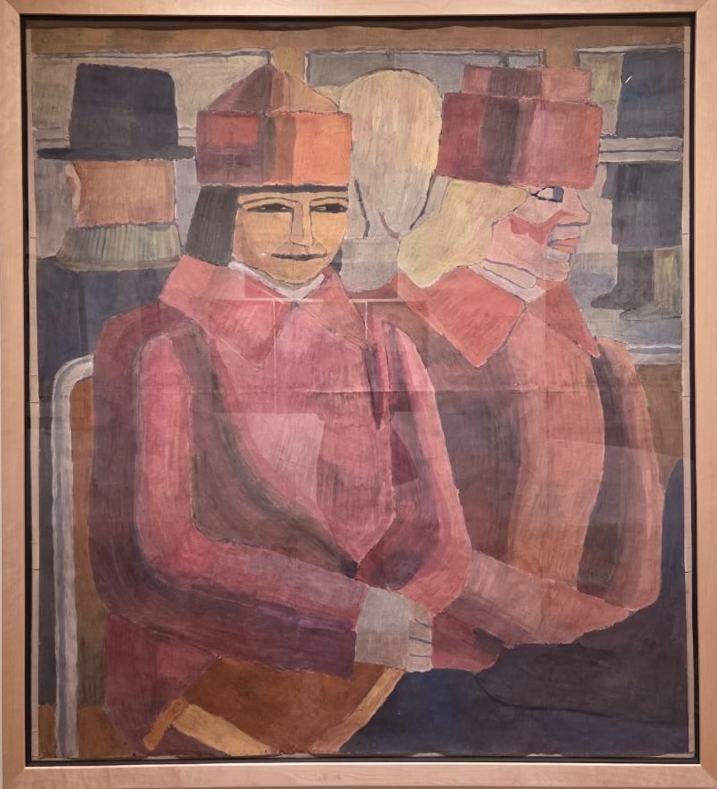 Борис Турецкий. 1928-1997 Две девушки в троллейбусе. 1970-е. смешанная техника