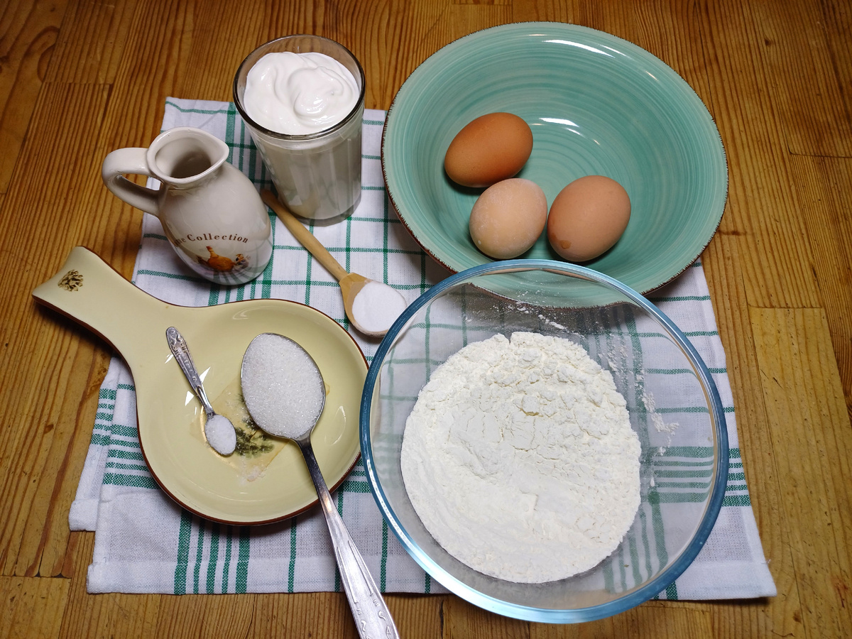 Ингредиенты для приготовления заливного теста. Фото автора