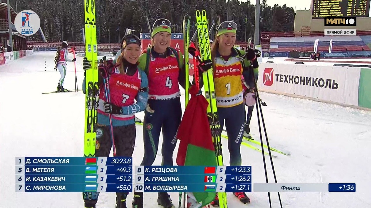    Динара Смольская выиграла гонку преследования на этапе Кубка России по биатлону в Ханты-Мансийске